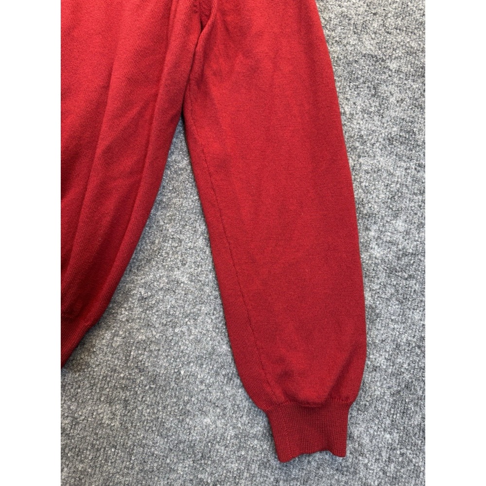 Brooks Brothers Men's Large V-Neck Merino Wool Sweater Red Hong Kong - Picture 3 of 11